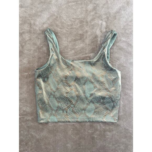 IVL Collective Tops - IVL Collective Gold Snake Print Workout Tank Top Women’s Size 12